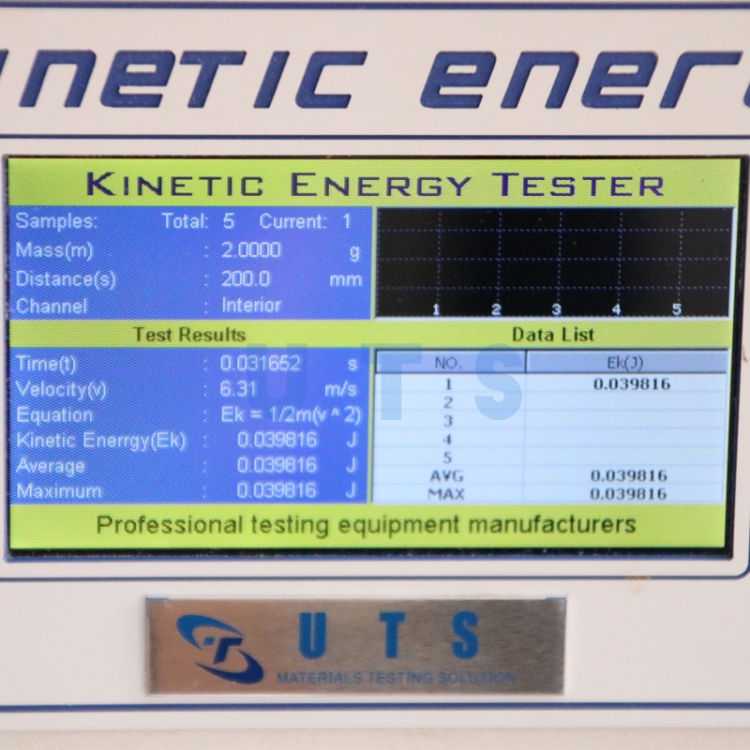 Probador de energía cinética T011